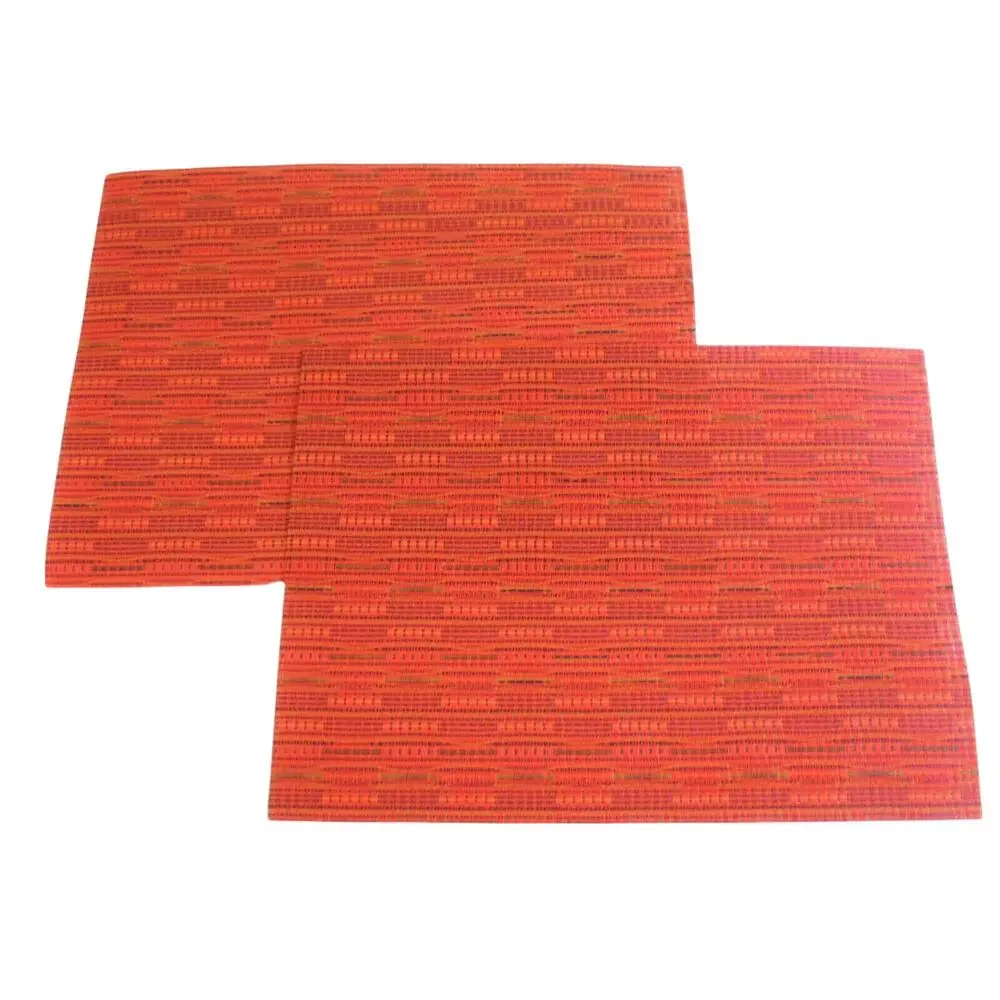 Metroweave Placemats Set 2 Red Orange 19x14